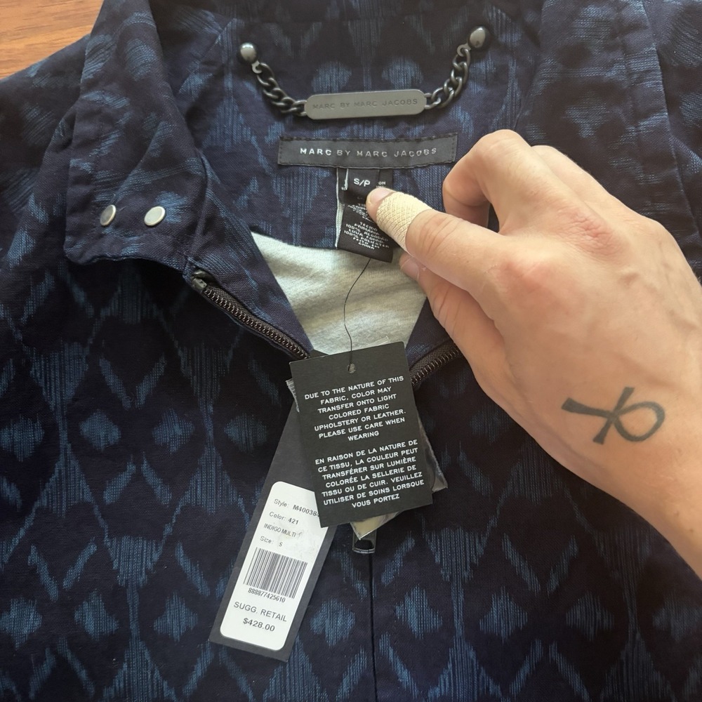 Marc by Marc Jacobs $428MSRP Indigo Multi Moto Jacket Size S NWT Designer